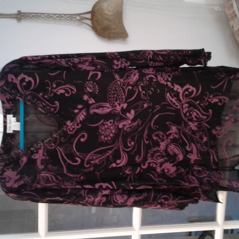Ulla Popken Black & Purple Tunic with Camisole
